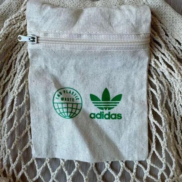 Adidas Reusable Eco Cotton Mesh Bohemian Coastal Vintage Rare Grocery Bag - Picture 4 of 6